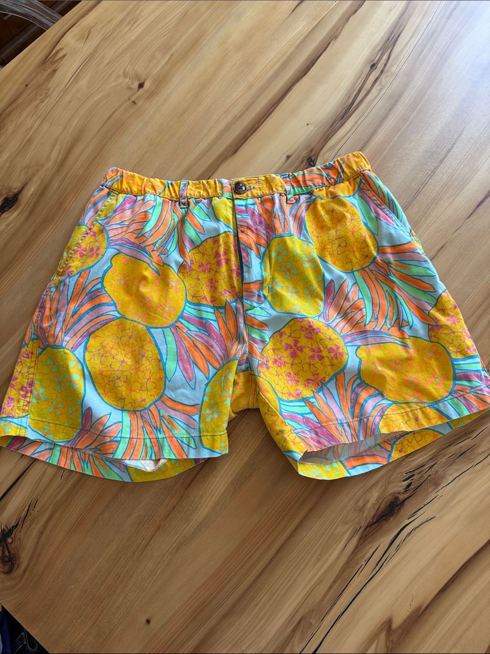 Men's Chubbies Limited Edition Tropical Pineapple Print Shorts in Yellow